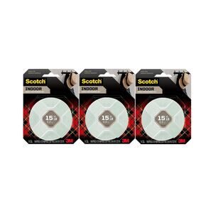 3 Pack Scotch 3M Double-Sided Heavy Duty Mounting Tape (Up To 15 LB) 1" x 125"